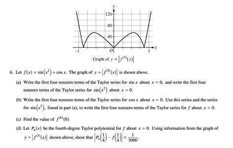 calculus - Alternating Series Error Bound in Taylor Representation of $f(x) = \sin(x^2) + \cos(x ...