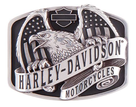 Harley Davidson Men S Wings Over America Belt Buckle Antique Silver