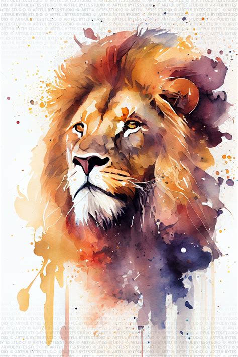 Lion Painting Watercolor Art Paintings Animal Paintings Animal