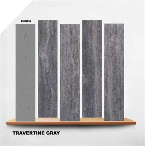 Natural Mosaic Gloss Travertine Gray Wall Tiles Size X Mm At Rs