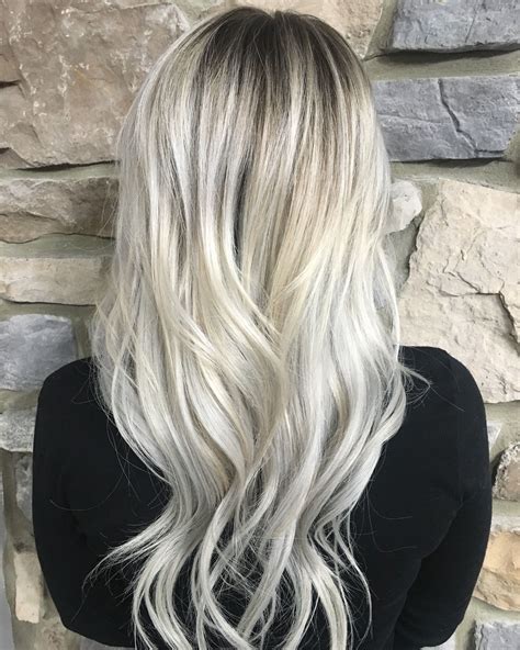 Frosted White Blonde Hair Color Balayage Hair Caramel Brunette Balayage Hair Hair Color