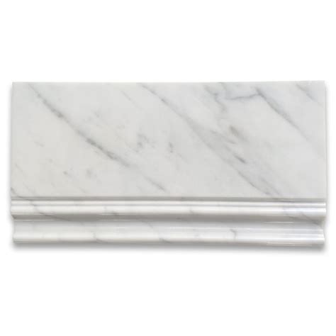 Carrara White Marble 6x12 Skirting Baseboard Trim Molding Polished