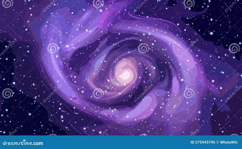 Fondo Vectorial Espacial Con Galaxia Espiral Realista Y Estrellas