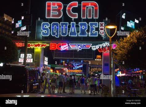 Bcm Square Disco Sign Magaluf Mallorca Majorca Balearic Islands Spain