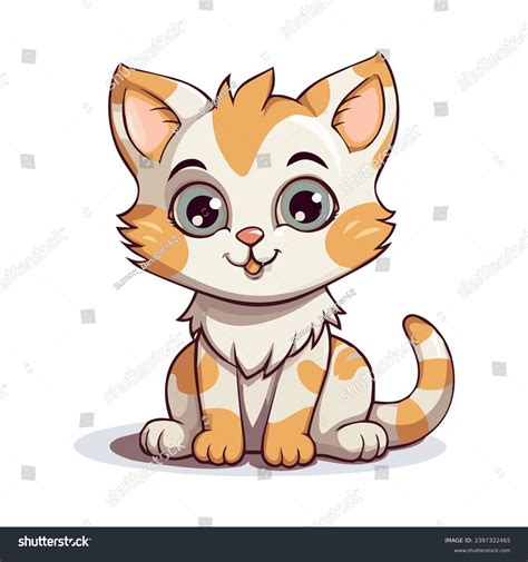 Vector Art Cute Catsitting Cartoon Flat Stock Vector Royalty Free