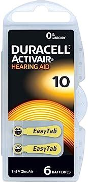 Duracell Activair Type 10 Hearing Aid Batteries Pack Of 60 Yellow