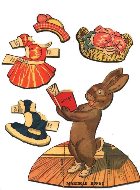 Susie Bunny And Marigold Bunny Vintage Paper Dolls1930s Vintage Paper