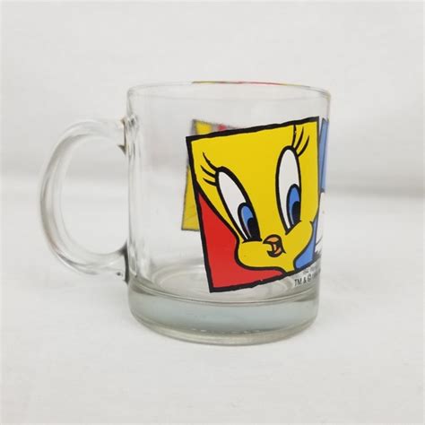 Warner Bros Dining Vintage Looney Tunes Glass Mug Poshmark