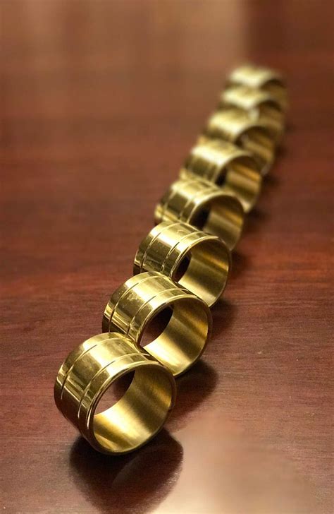 Vintage Solid Brass Napkin Rings Piece Set Gift