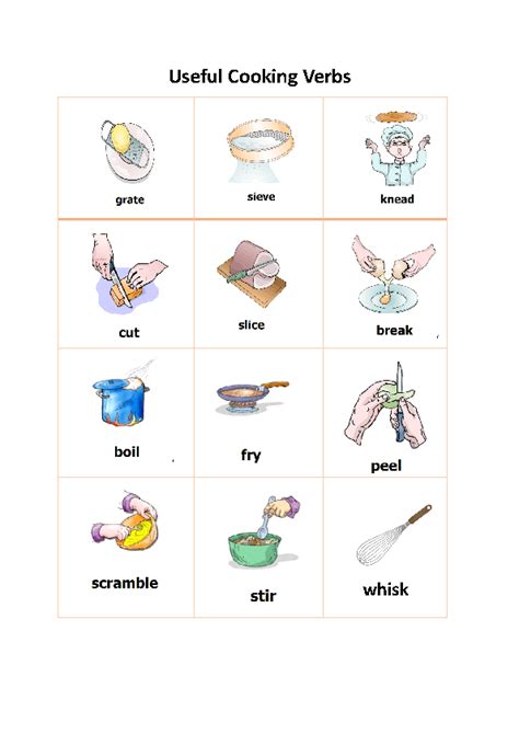 Cooking Skills Worksheets