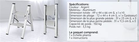 GYMAX Escabeau 2 Marches en Aluminium Marchepied Pliable avec Pédale