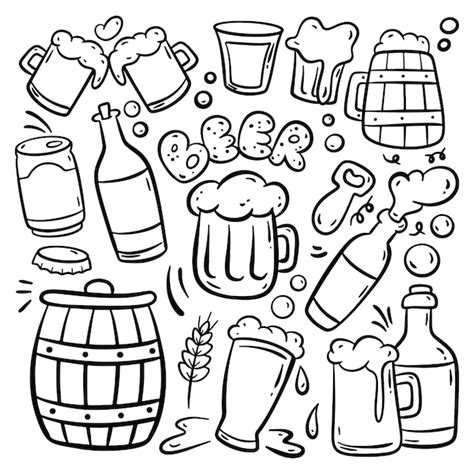 Premium Vector Hand Drawn Beer Doodle Vector Element