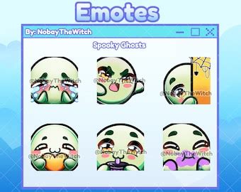 Chibi Ghost Emotes Twitch Discord Channel Point Streamer Emoji