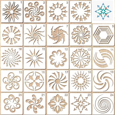 BEROZA 24 Pack Mandala Stencils Template Set Mandala Dotting Stencils