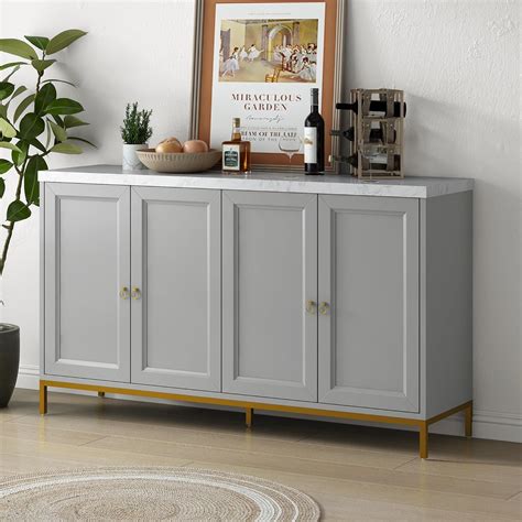 Amazon Rockjame Modern Sideboard Sleek Storage Cabinet With