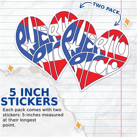 Puerto Rico Flag Heart Stickers Puerto Rican Pride Boricua Forever 5 2