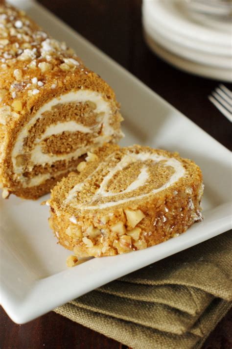 Classic Pumpkin Cake Roll With Cream Cheese Filling