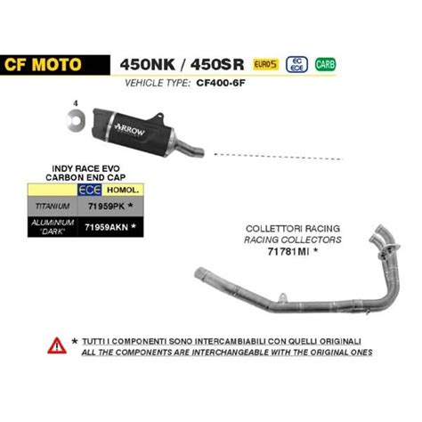 Arrow Silencieux Aluminium Indy Race Evo Dark Cf Moto Nk Sr