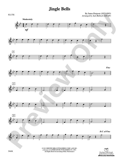 Jingle Bells: Flute: Flute Part - Digital Sheet Music Download