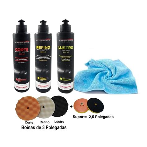 Kit Boinas De 3 Polegadas Corte Refino E Lustro Menzerna Suporte