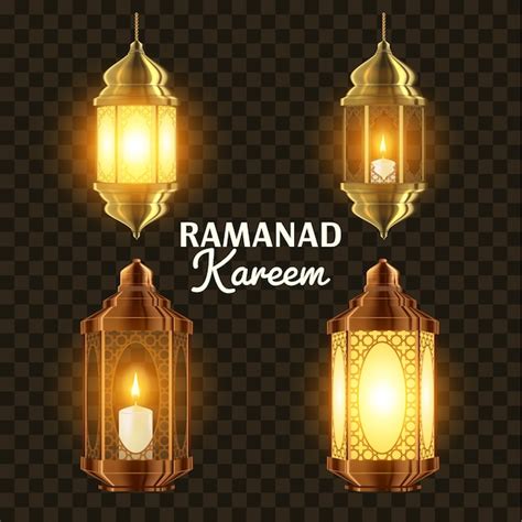 Ramadan lamp set Vector | Premium Download