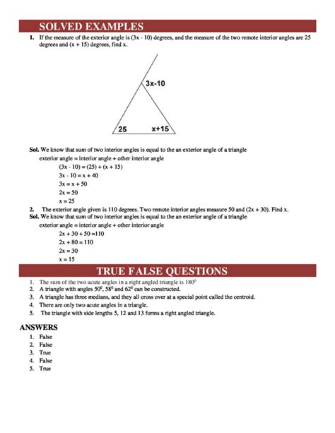 Angle Sum Theorem Worksheet Answers Angleworksheets