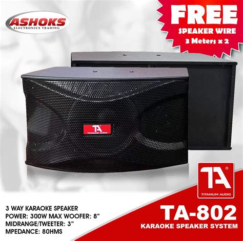 Titanium Audio Ta 802 Karaoke Speaker System 300w 8 Inch 3 Way S