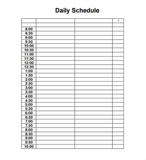 10 Daily Schedule Templates Docs Pdf