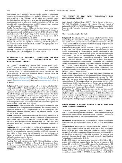 PDF Bipolar Depressed Patients Respond Better To RTMS Than Unipolar