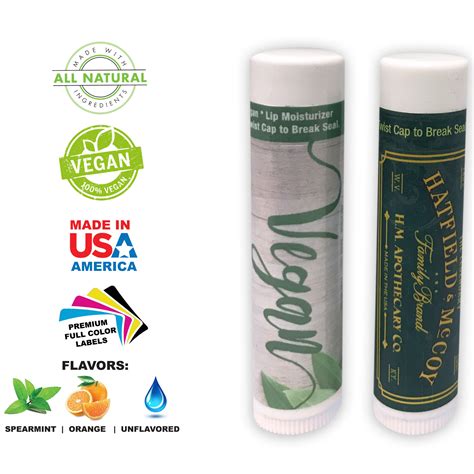 Very Vegan Lip Balm With Custom Full Color Label Custom Plant Based