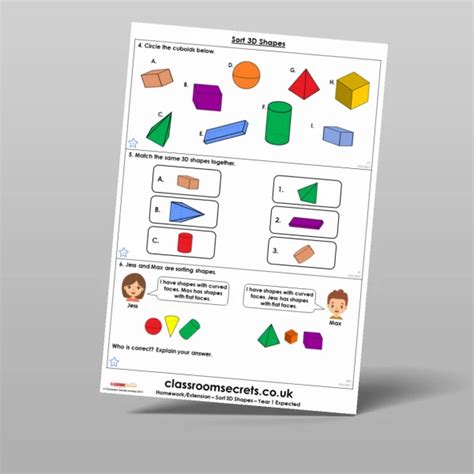 Sort D Shapes Homework Resource Classroom Secrets