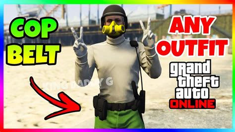 How To Get The ACTUAL COP BELT ON Any Outfit Glitch In GTA 5 Online 1