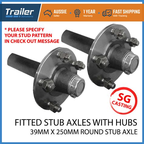 X Trailer Stud Hubs Kg T Round Mm Fitted Stub Axles Holden