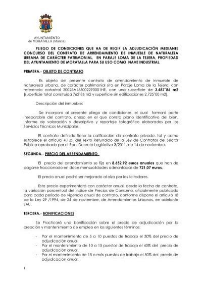 Pliego De Condiciones Para Proceso De Adjudicaci N Del Contrato De