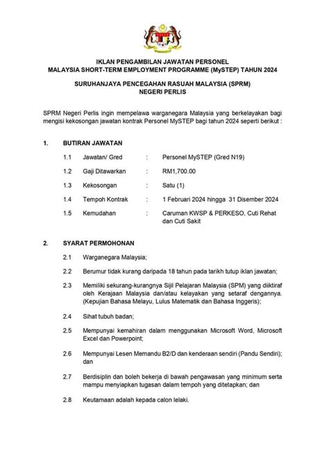 Iklan Jawatan Suruhanjaya Pencegahan Rasuah Malaysia Sprm Jobs Hub