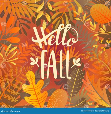 Hello Fall. Brush Hand Lettering, Inspiring Quotes.Motivation Mo Vector ...