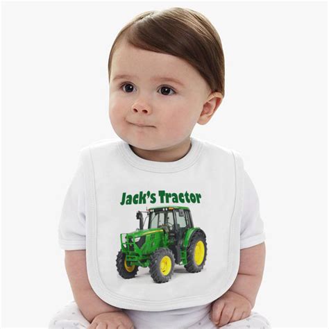 Tractor John Deere Personalised Baby Bib - Main Street Gifts