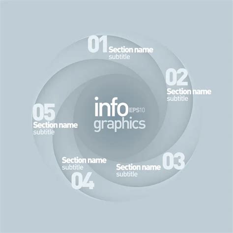 Abstract Infinite Paper Infographics 5 Pieces Circle Shape Stock