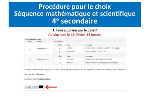 Choix Séquence mathématique et scientifique 4e secondaire ppt télécharger