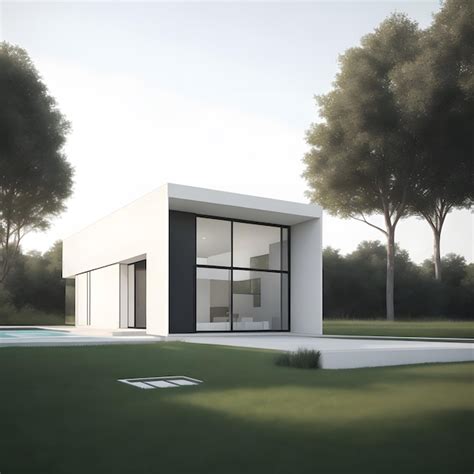 Premium Ai Image Minimalist House Design Generated By Ai