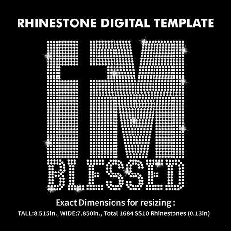 Rhinestone Im Blessed Design Rhinestone Templates Cricut Digital File