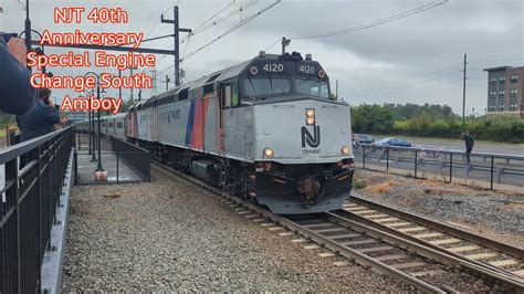 Njt Th Anniversary Engine Change At South Amboy Youtube