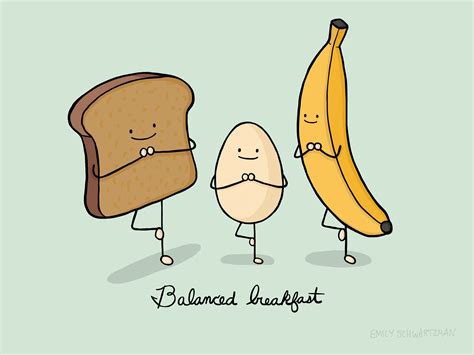 Balanced Breakfast Art Print Part Of My Series Of Cute Punny Doodles