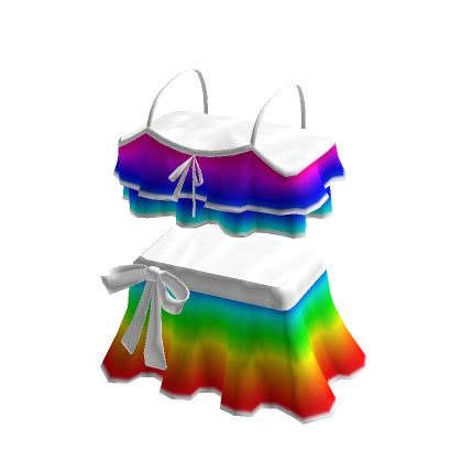 3 0 Ruffle Bikini Rainbow Roblox Item Rolimon S