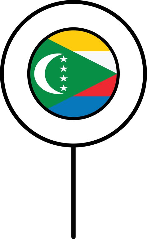 Comoros Flag Circle Pin Icon 23841363 PNG