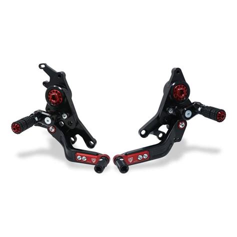 Adjustable Cnc Racing Rear Sets Black Red Ducati Monster 937