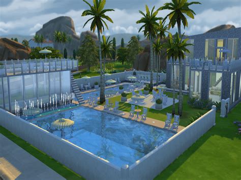 The Sims Resource Blue Summer Swimming Pool Park