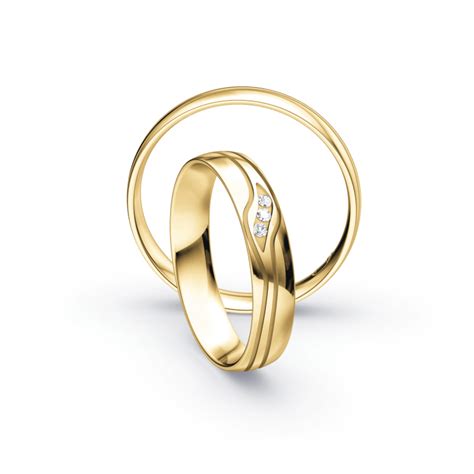 Romantische Eheringe Aus Gelbgold Mit Diamanten Online Kaufen