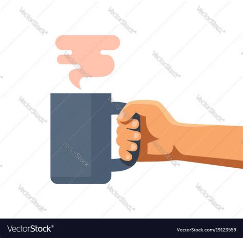 Hand Holding Coffee Mug Royalty Free Vector Image