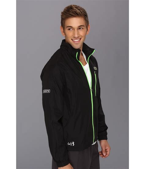 Lacoste Andy Roddick Lightweight Jacket Black Fluorescent Green